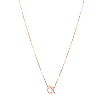 Hermes 18K Rose Gold Diamond Finesse Pendant Necklace 1 of 6