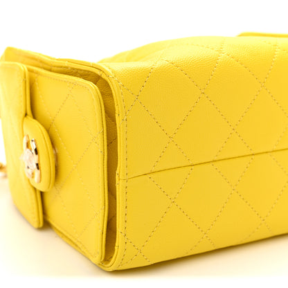 Chanel Caviar Quilted Mini Chanel 25 Handbag  Yellow 9 of 10