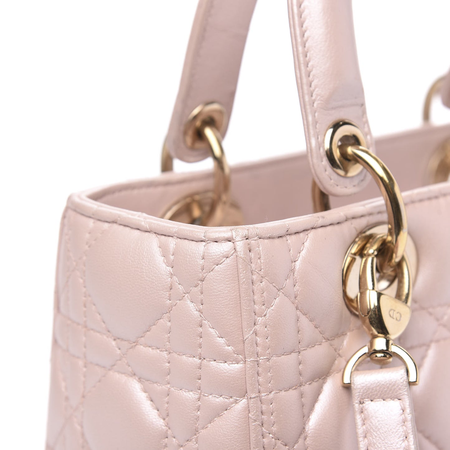 Pearly Lambskin Cannage Medium Lady Dior Lotus