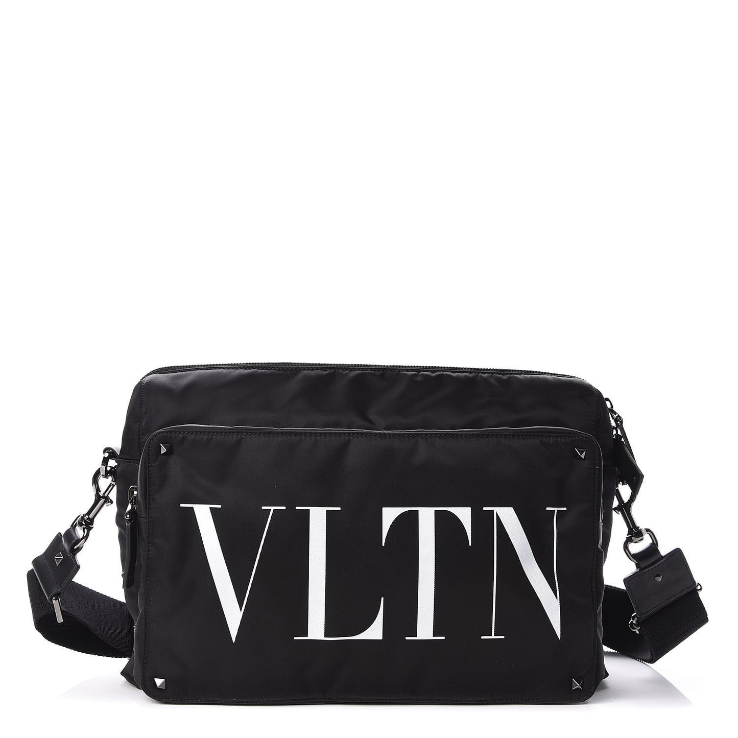 Nylon Mens VLTN Padded Messenger Bag Black