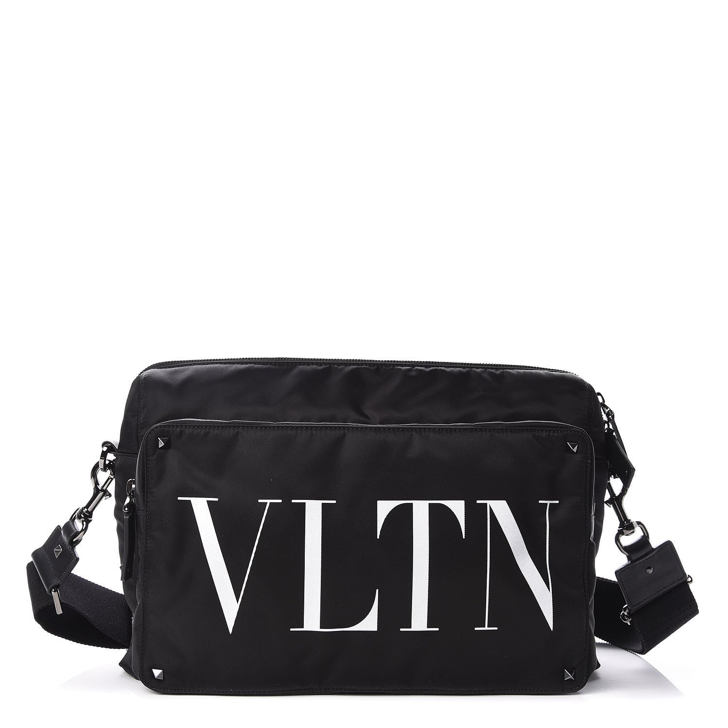 Valentino Garavani Nylon Mens VLTN Padded Messenger Bag Black 1 of 9