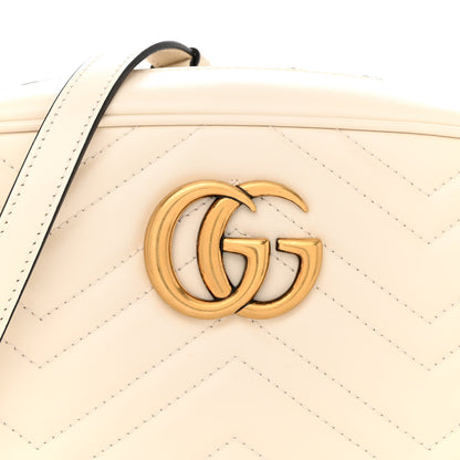 Gucci Calfskin Matelasse Small GG Marmont Chain Shoulder Bag White 9 of 12