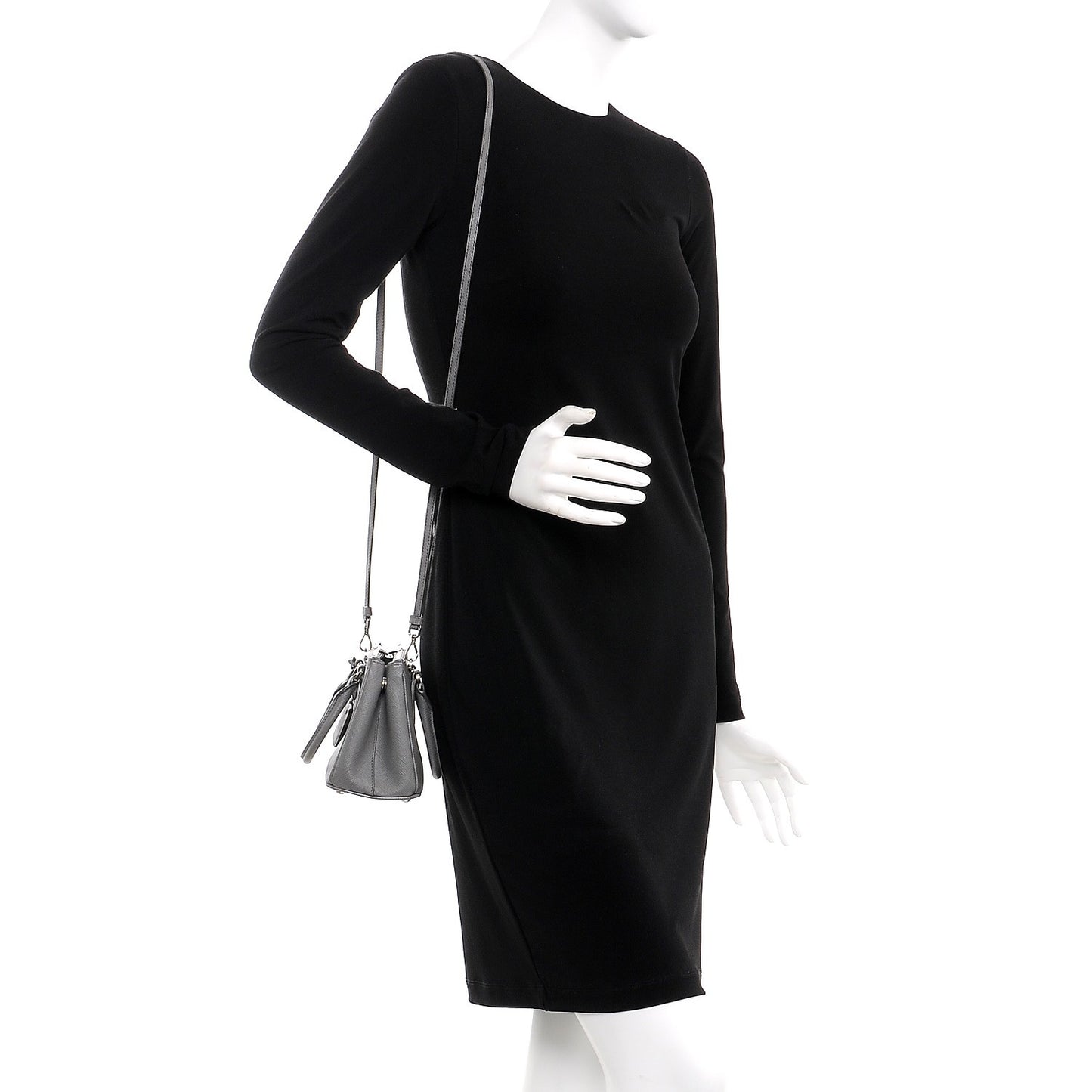 Saffiano Micro Galleria Double Zip Tote Marmo