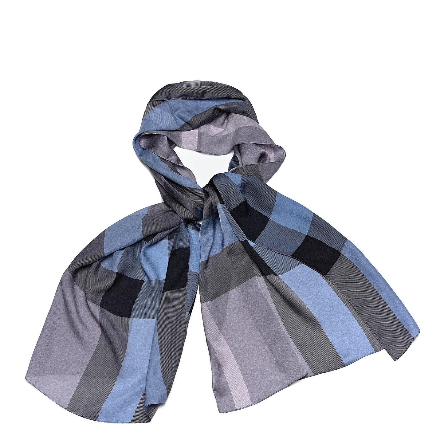 Silk Mega Check Mulberry Scarf Lavender