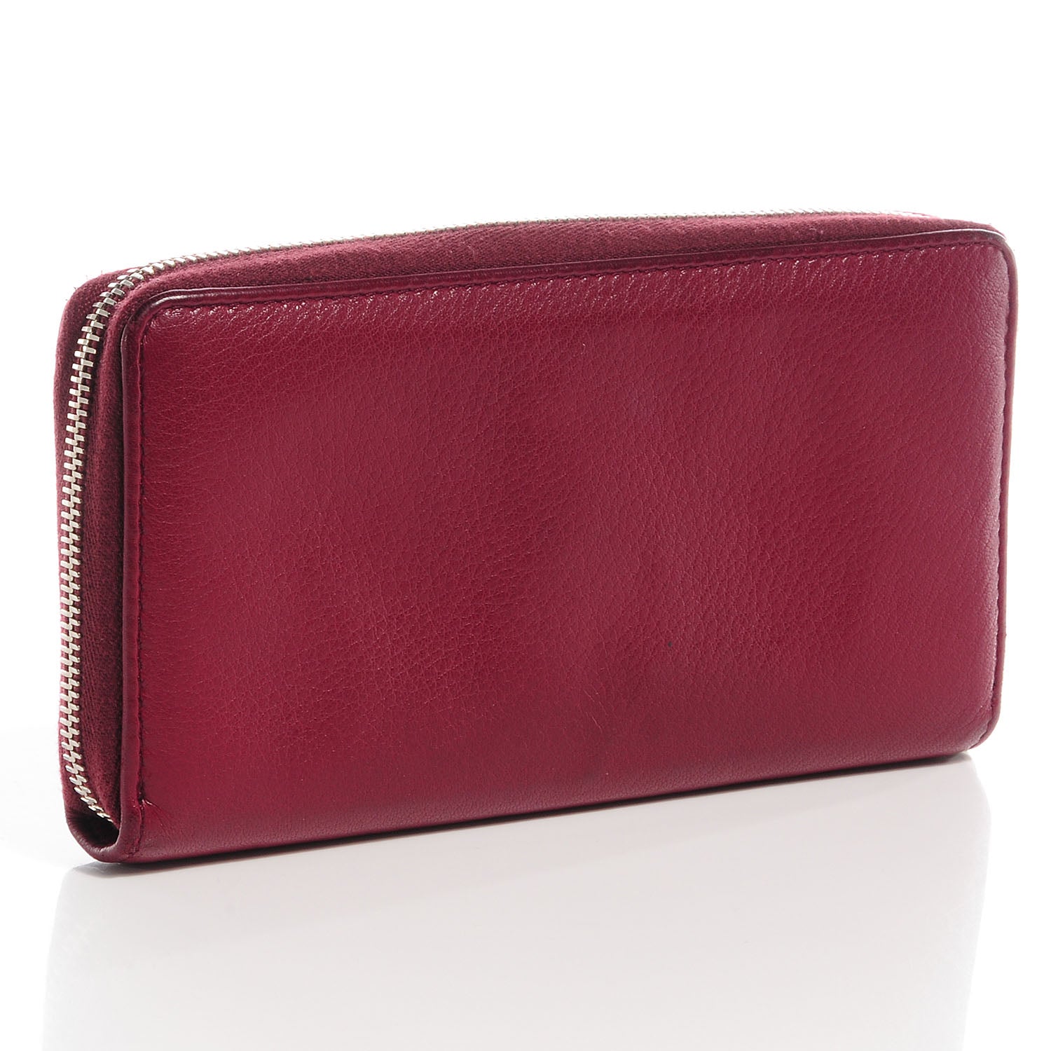 Gucci Leather Interlocking G Zip Around Wallet Red 3 of 7