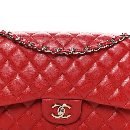 Chanel Caviar Quilted Jumbo Double Flap Dark Red 8 of 11