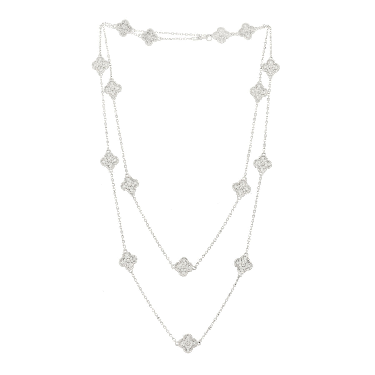 Van Cleef & Arpels 18K Yellow Gold Mother of Pearl Sweet Alhambra Pendant Necklace 2 of 10
