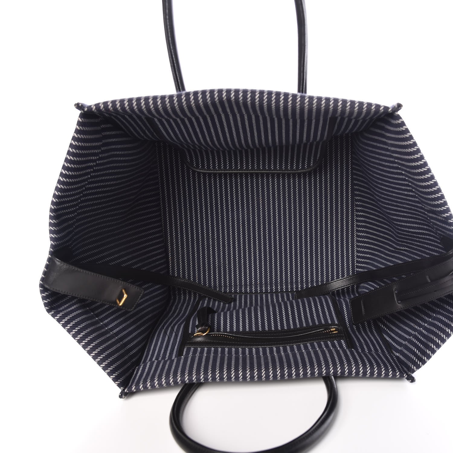 Celine Cotton Canvas Striped Medium Phantom Luggage Navy White 5 of 12