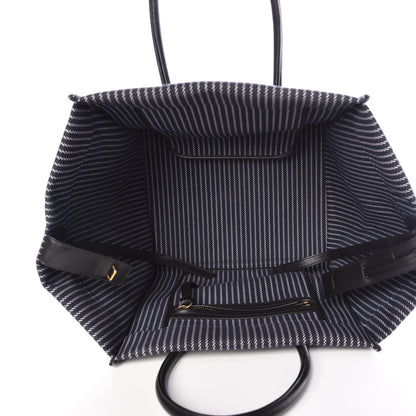 Celine Cotton Canvas Striped Medium Phantom Luggage Navy White 5 of 12