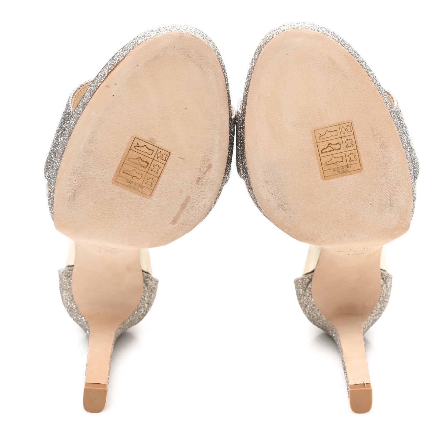 Dusty Glitter Misty 120 Sandals 37.5 Platinum Ice