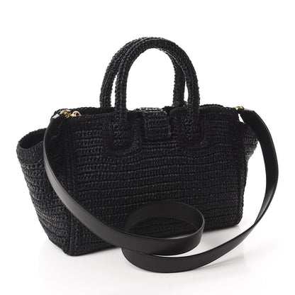 Saint Laurent Raffia Baby Monogram Downtown Cabas Black 3 of 10