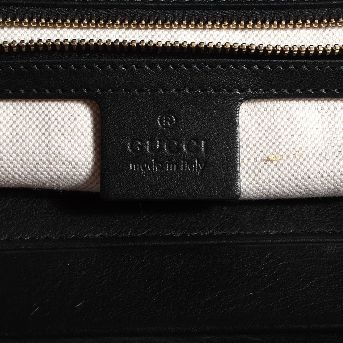 Leather Bold Bamboo Medium Top Handle Bag Black