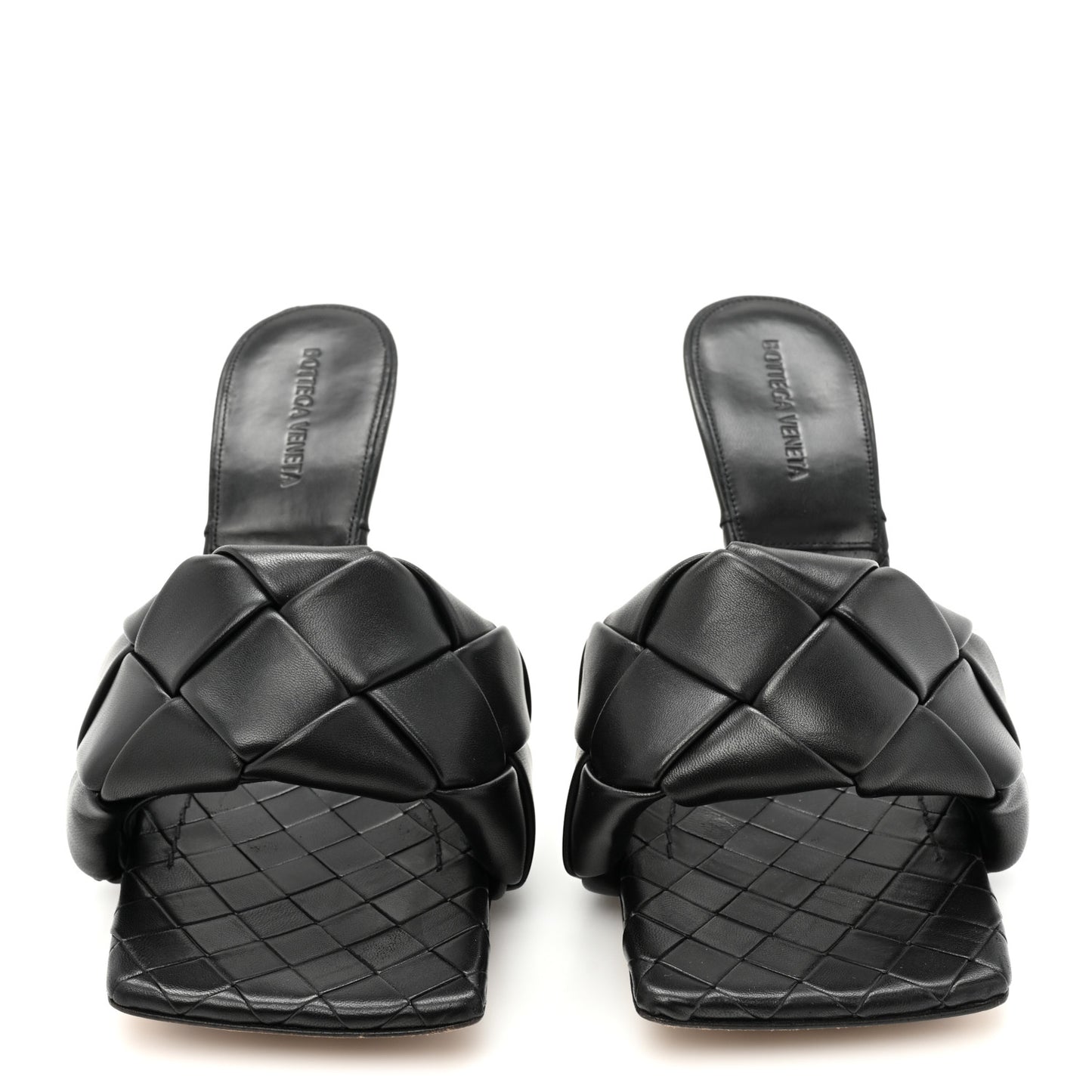 Nappa Maxi Intrecciato Lido Mule Sandals 41 Black