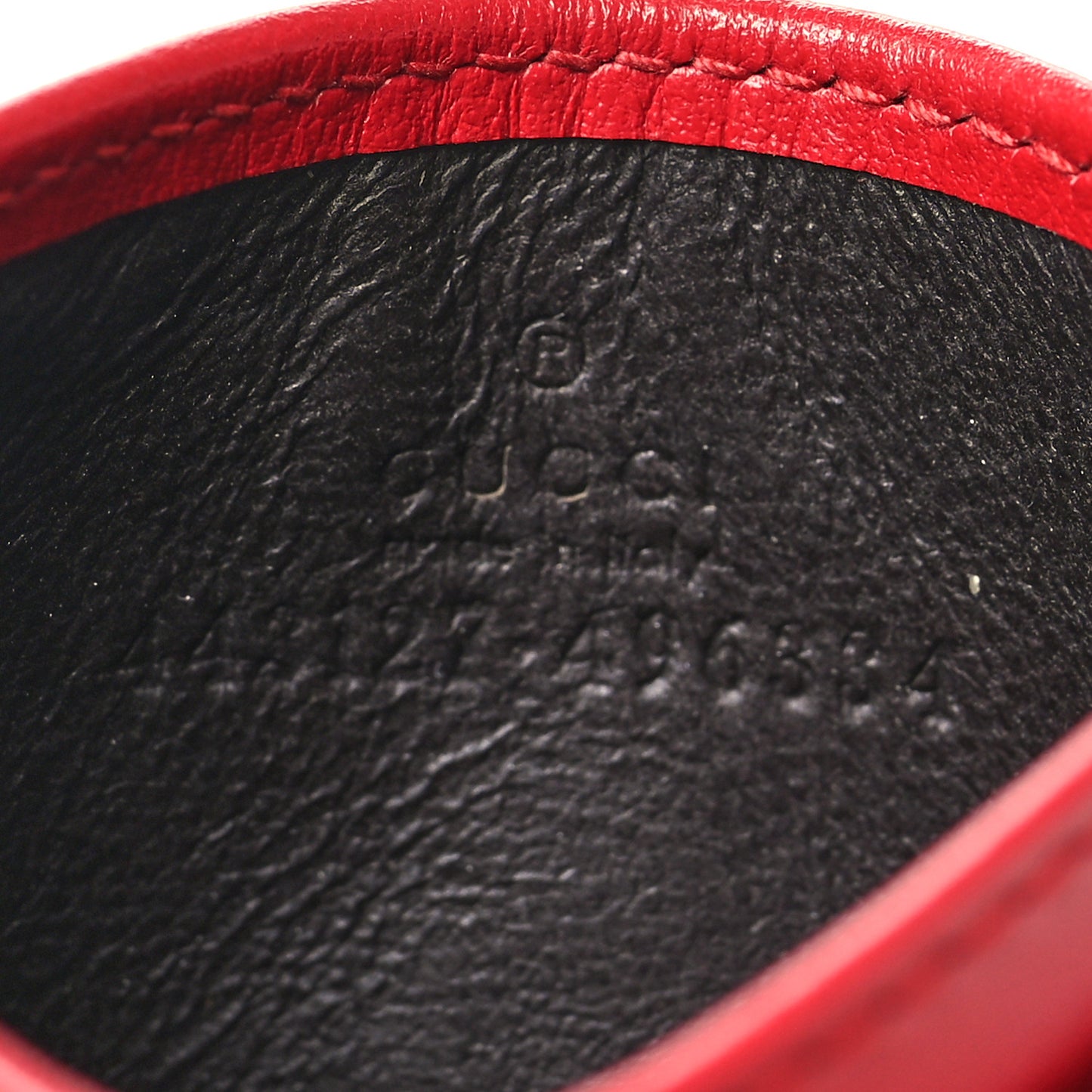 Calfskin Matelasse GG Marmont Card Holder Hibiscus Red