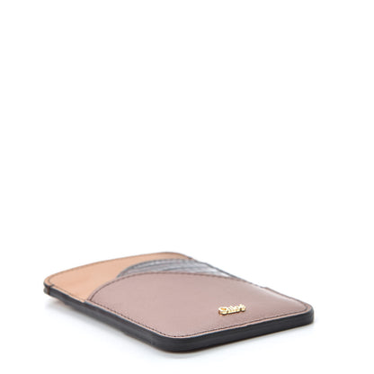 Chloe Calfskin Lizard Embossed Walden Card Holder Classic Tobacco 4 of 9