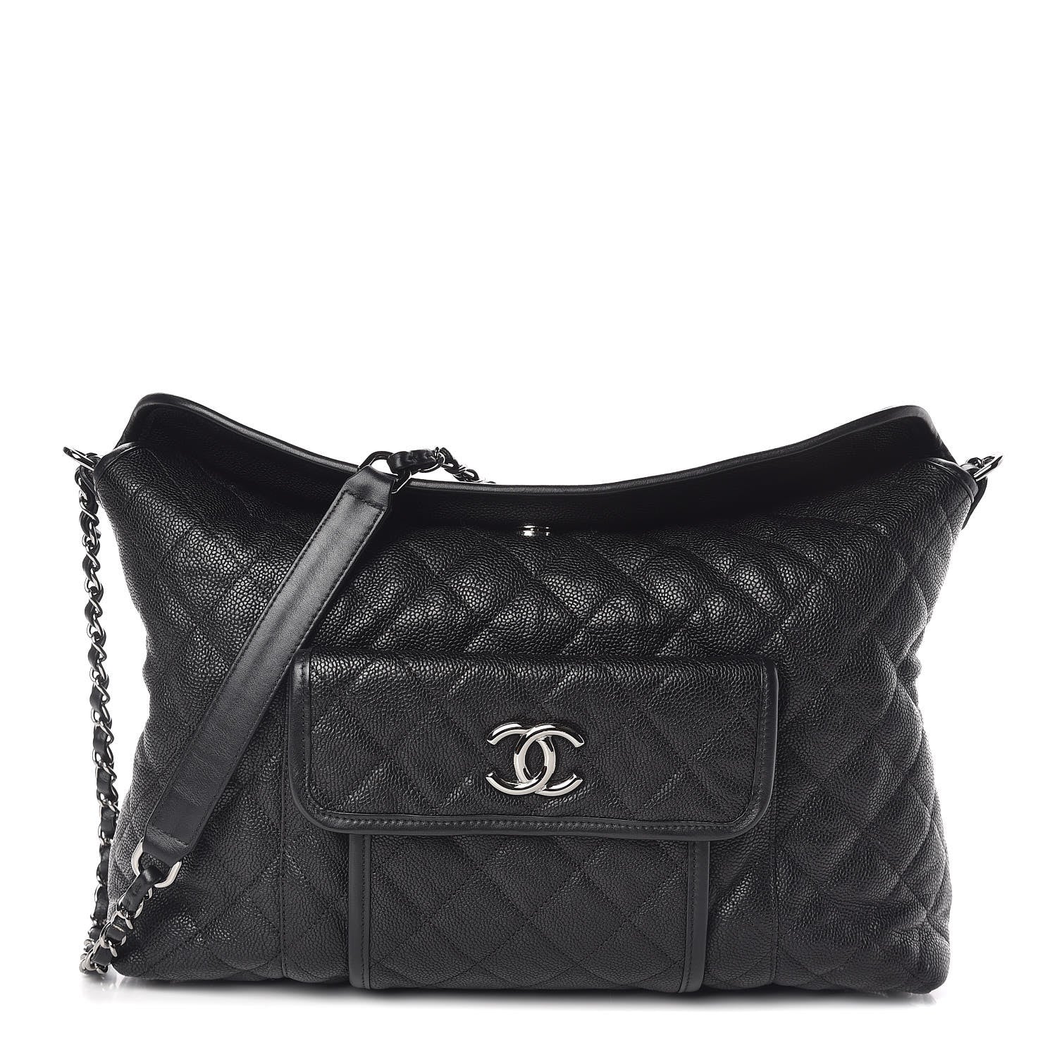 Chanel Caviar Quilted French Riviera Hobo Black 1 of 9