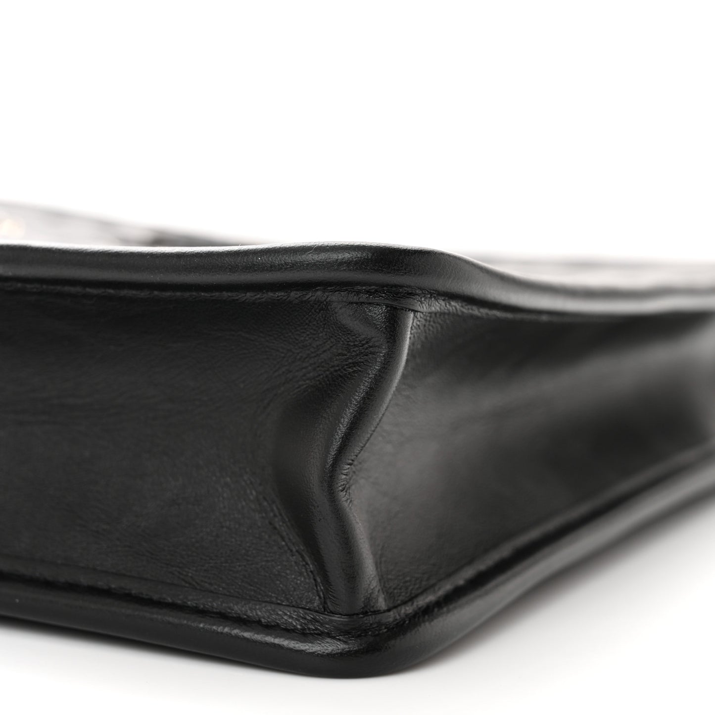 Aged Calfskin Small Charms Shopping Bag Black