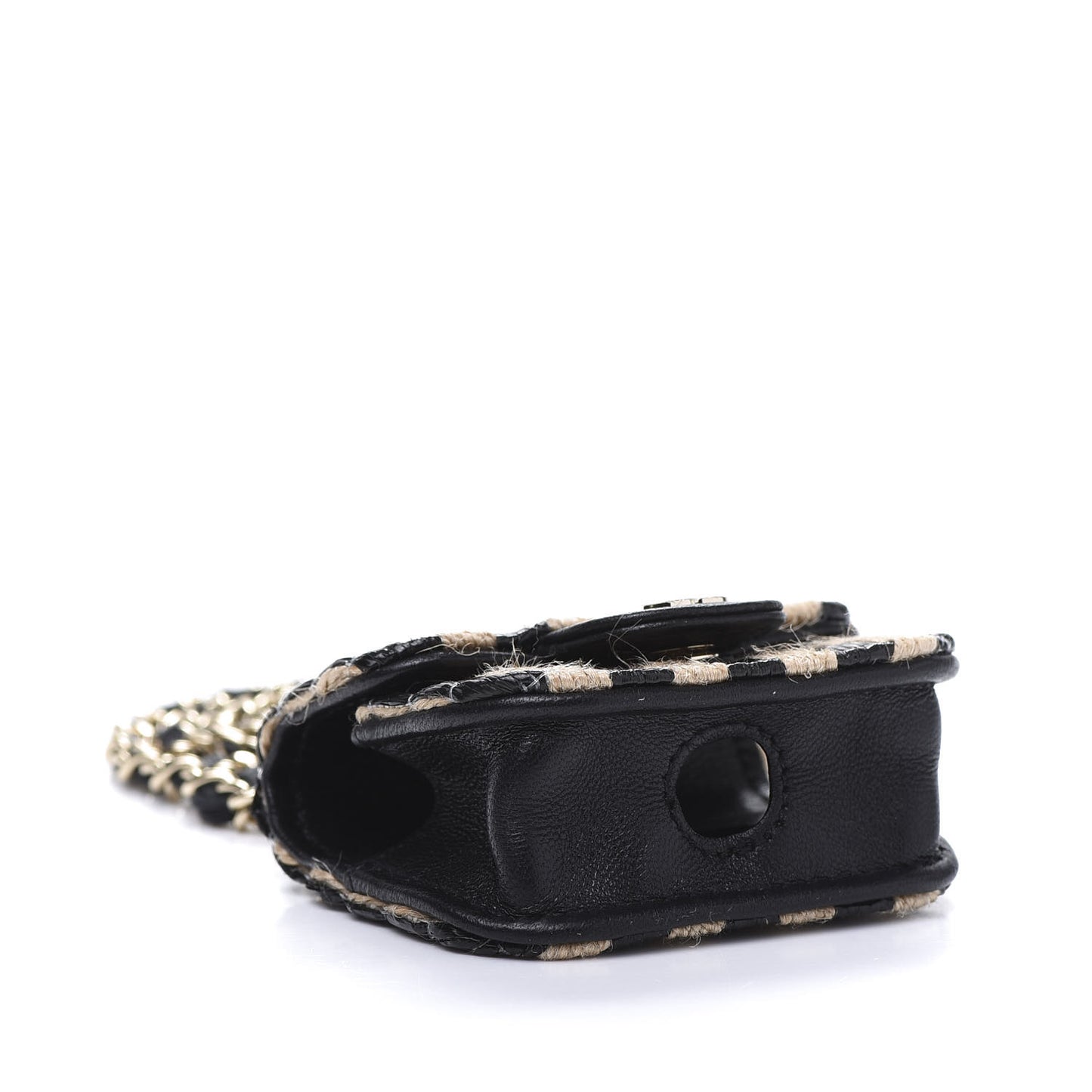 Raffia Jute Striped Airpods Pro Case Black Beige