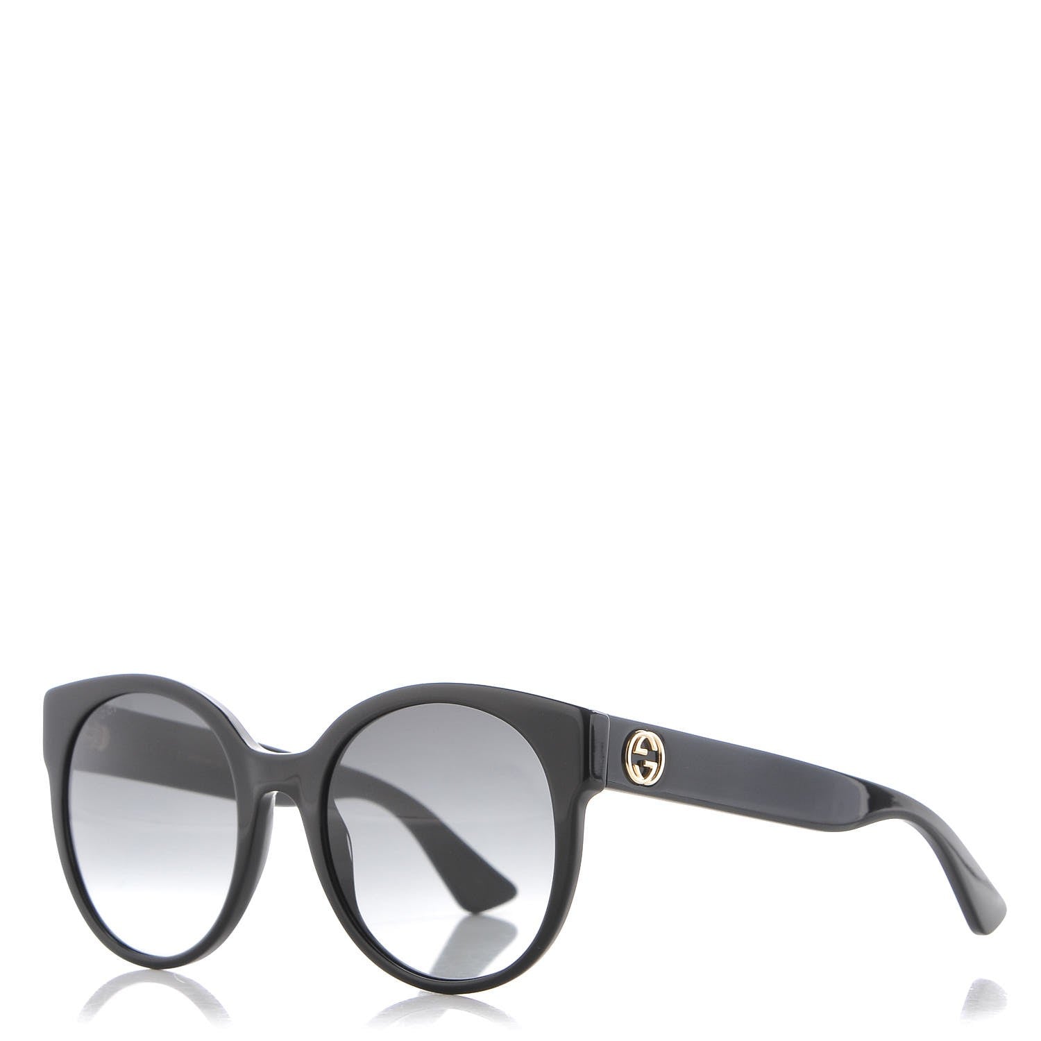 Gucci Acetate Round Sunglasses GG 0035S Black 1 of 8