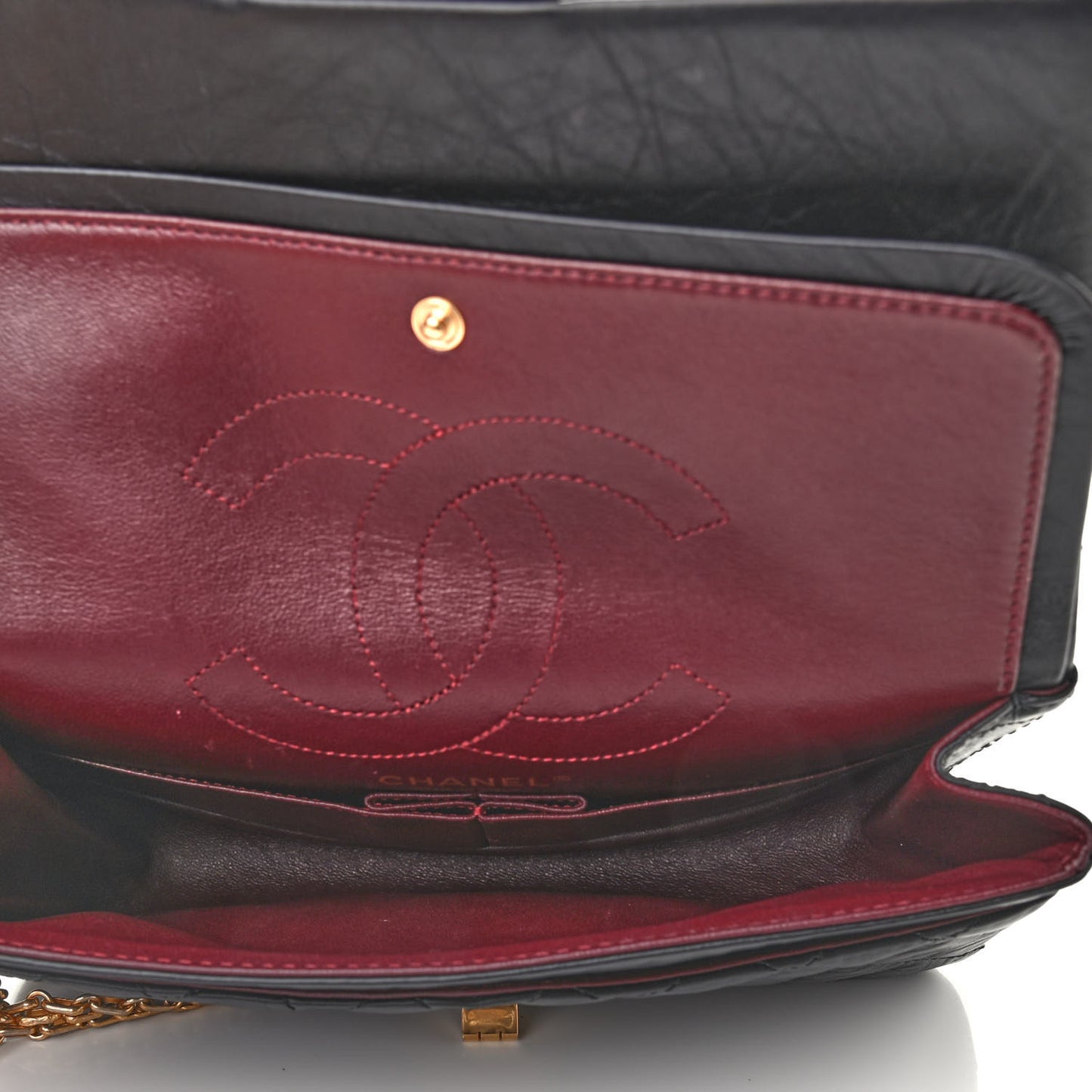 Aged Calfskin Quilted 2.55 Reissue 225 Flap Black
