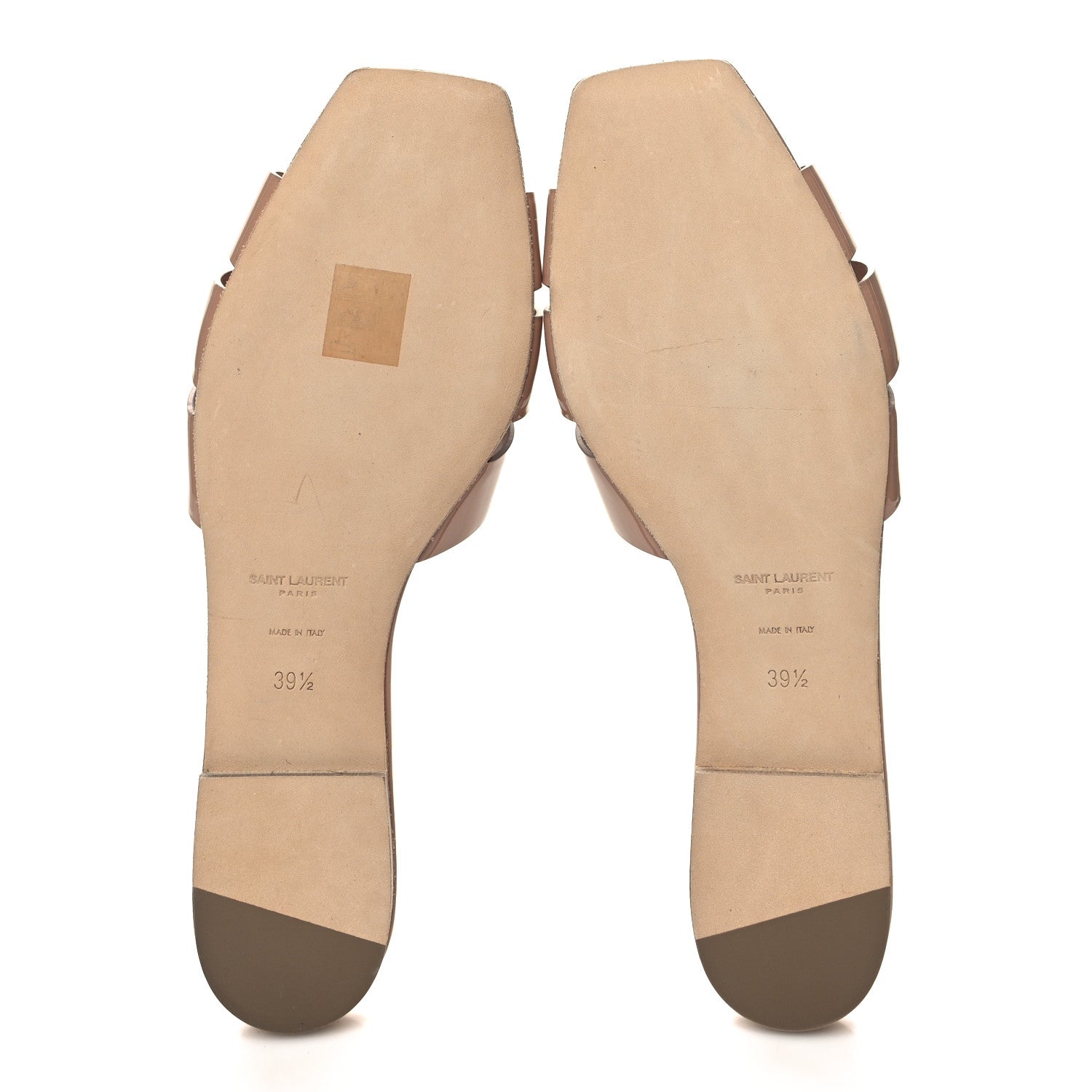 Saint Laurent Patent Calfskin Nu Pied 05 Slide Sandals 39.5 Nude 5 of 9