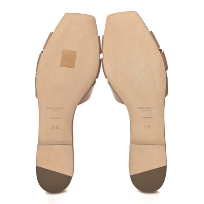 Saint Laurent Patent Calfskin Nu Pied 05 Slide Sandals 39.5 Nude 5 of 9