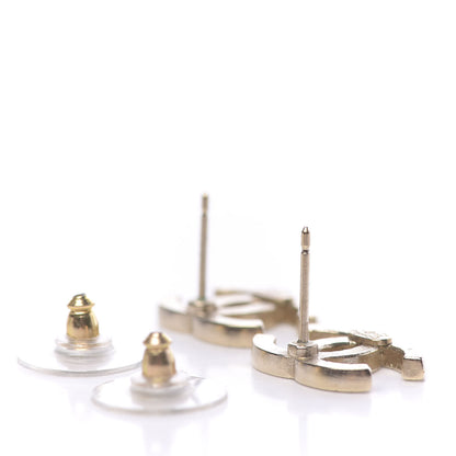 Chanel Crystal CC Earrings Gold 3 of 5