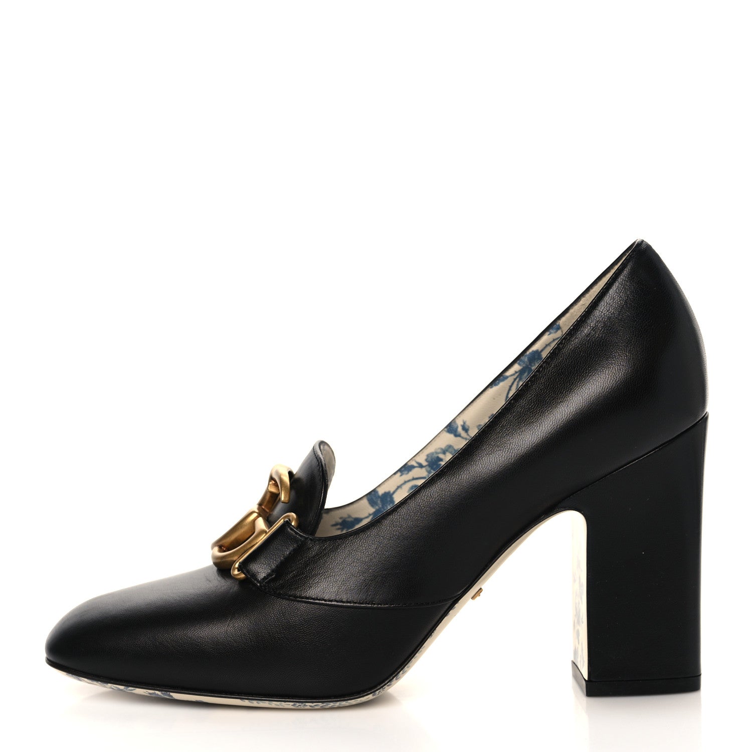 Gucci Malaga Kid GG Victoire 95mm Loafer Pumps 39.5 Black 1 of 8