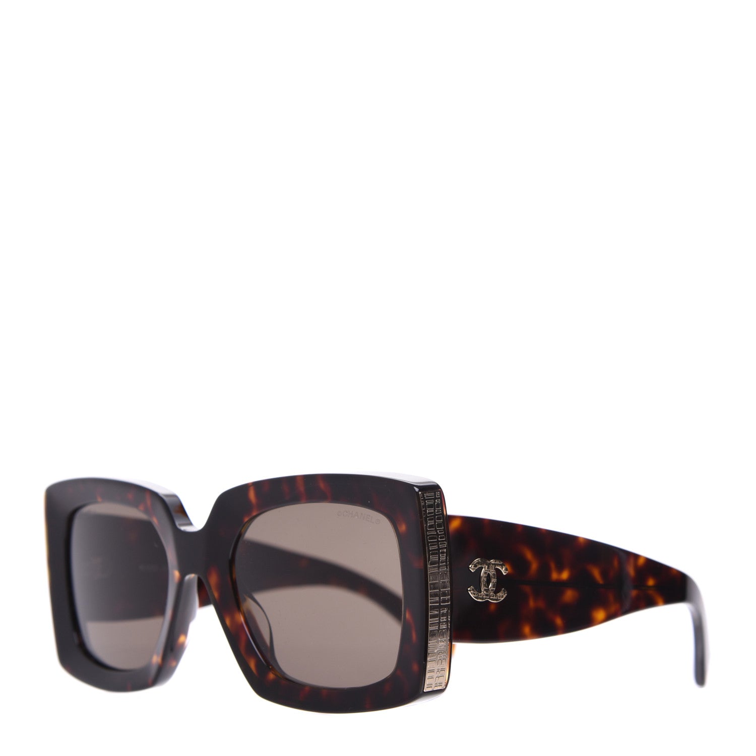 Chanel Acetate Rectangle Sunglasses 5435 Tortoise 1 of 9
