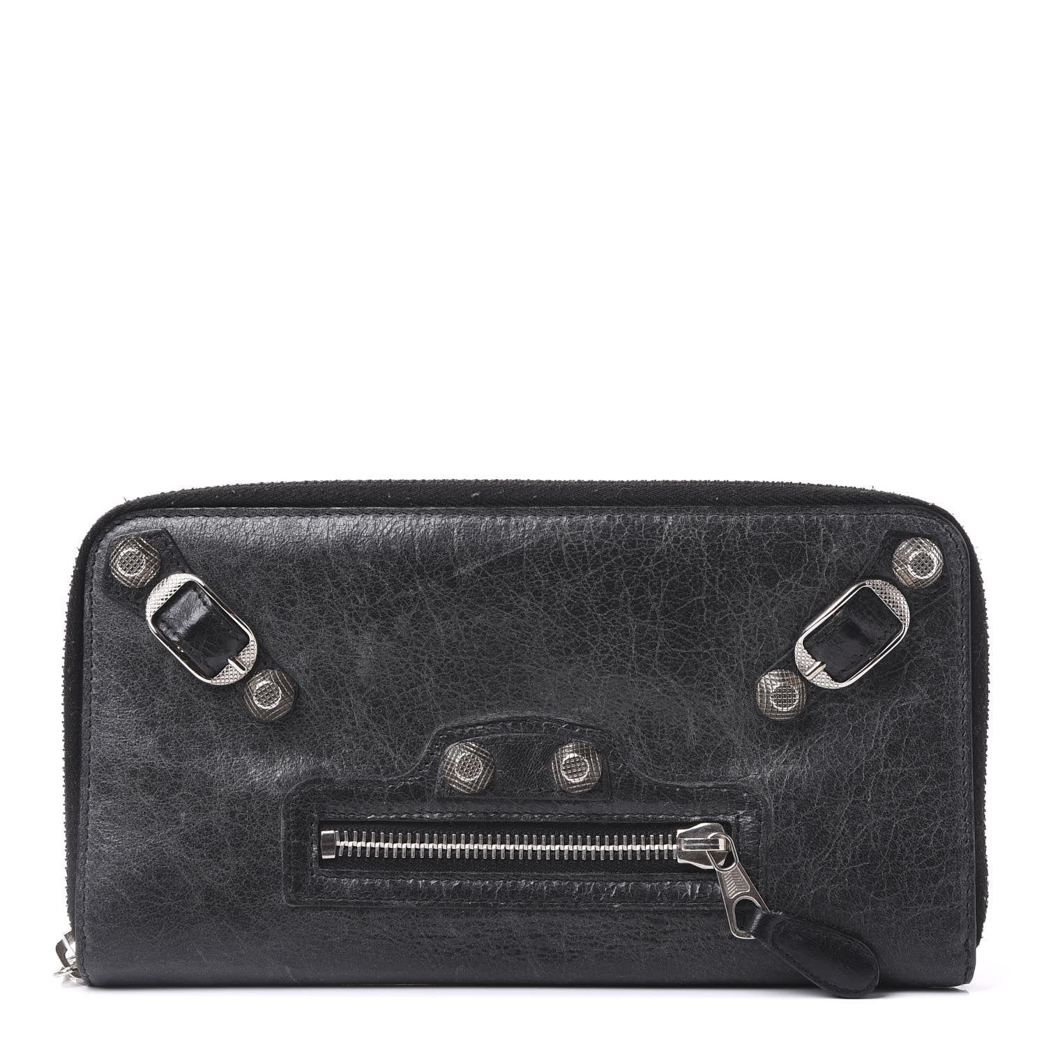 Balenciaga Agneau Giant 12 Silver Hardware Compagnon Wallet Black 1 of 8