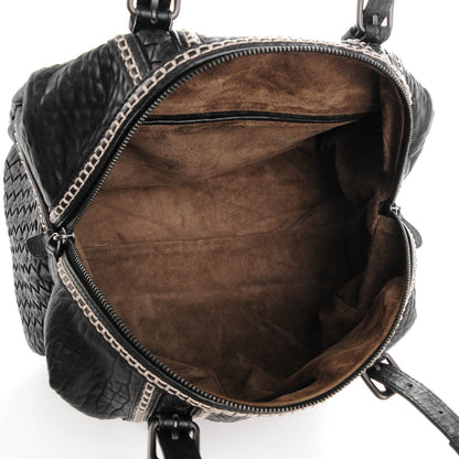 Bottega Veneta Pebbled Lambskin Top Handle Satchel Nero Black 5 of 8
