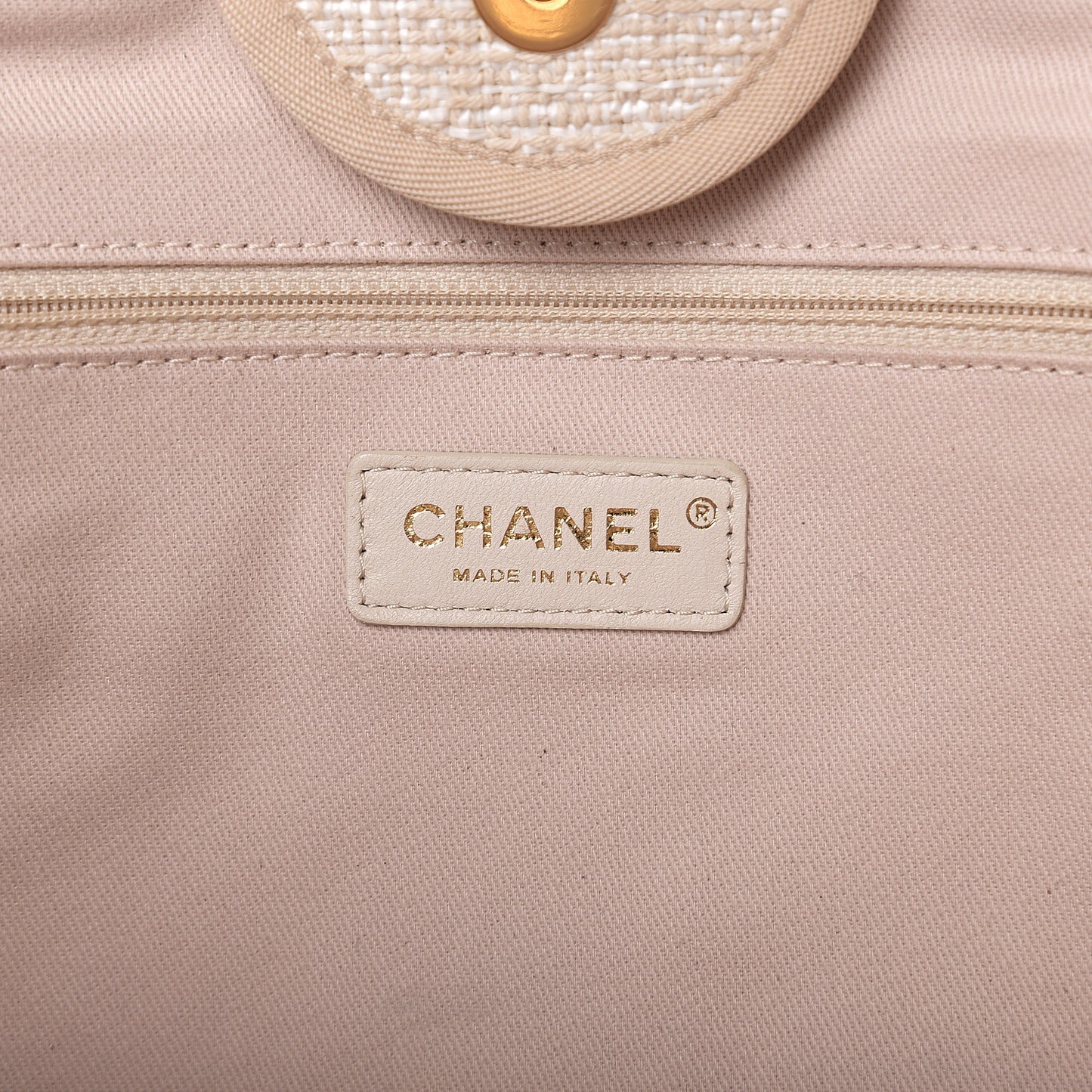 Lurex Boucle Large Deauville Tote Light Beige