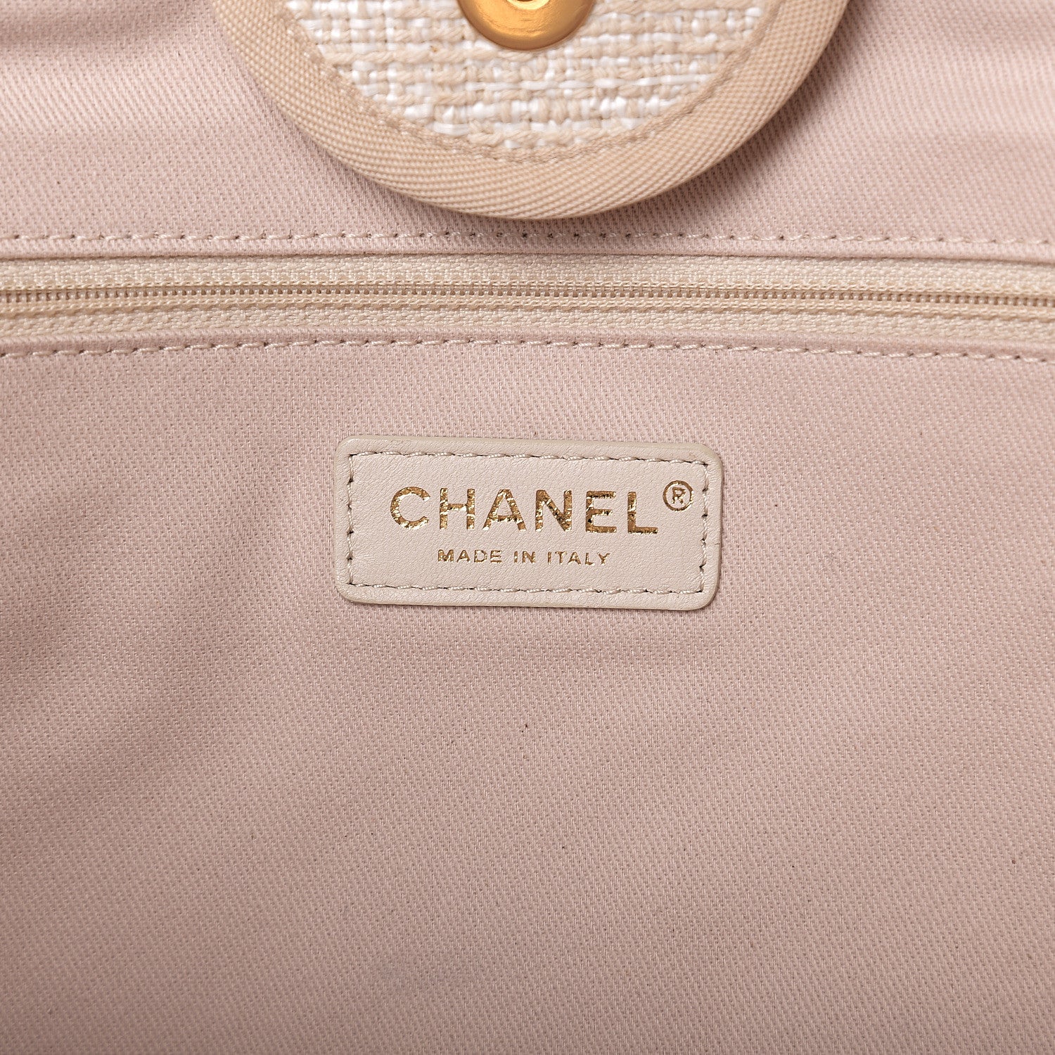 Chanel Lurex Boucle Large Deauville Tote Light Beige 5 of 10