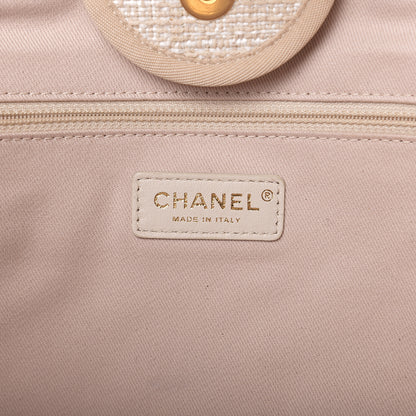 Chanel Lurex Boucle Large Deauville Tote Light Beige 5 of 10