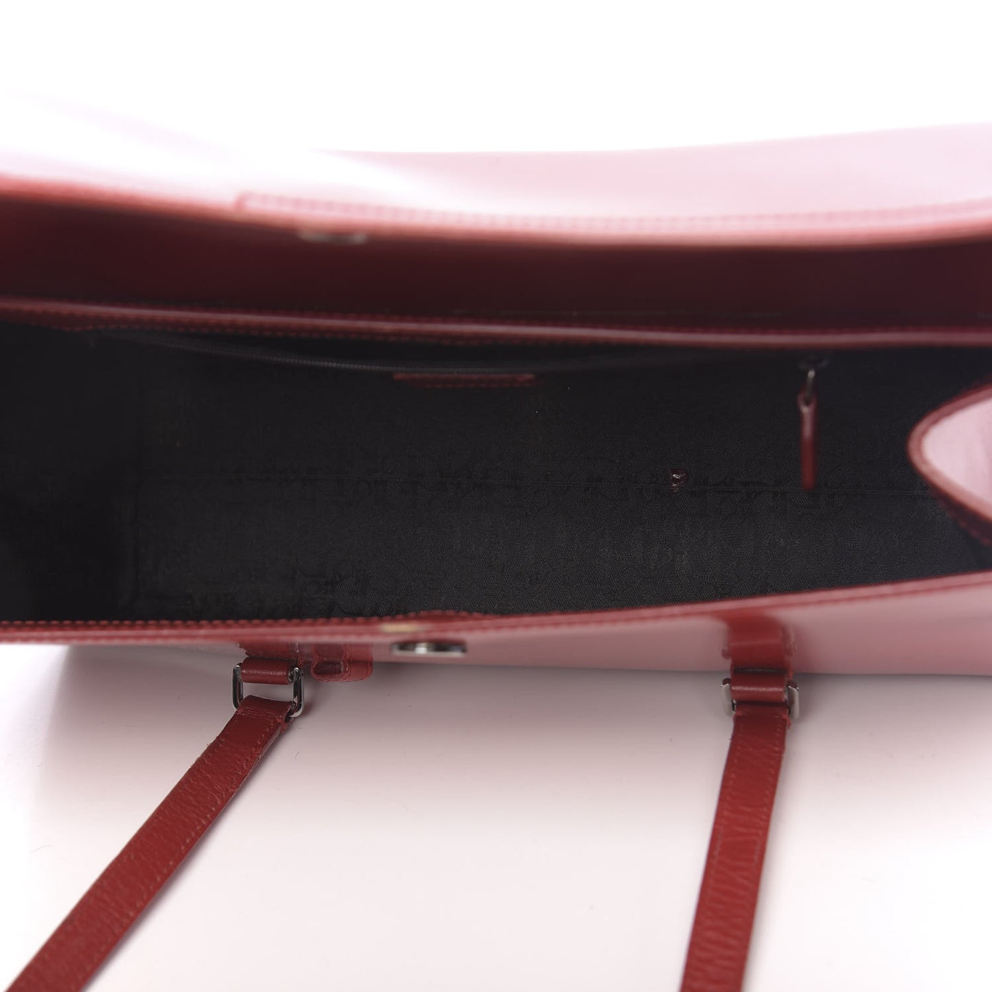 Glazed Calfskin Saddle Shopper Red
