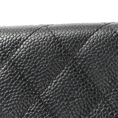 Chanel Caviar Quilted Large Gusset Flap Wallet Black 6 of 9