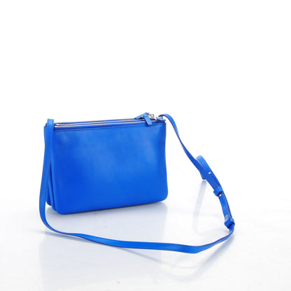 Celine Lambskin Small Trio Crossbody Bag Electric Blue 3 of 7