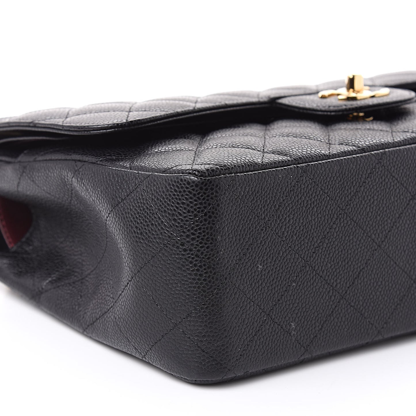 Caviar Quilted Jumbo Double Flap Black