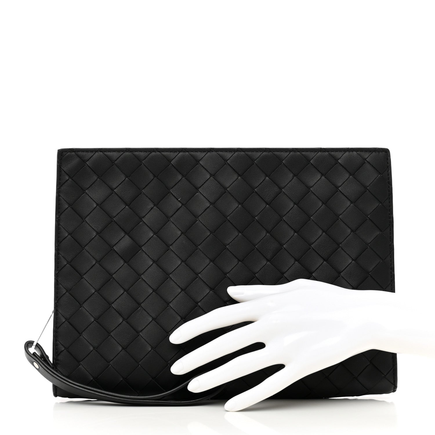 Bottega Veneta Nappa Intrecciato Wristlet Zip Wallet Black 2 of 6