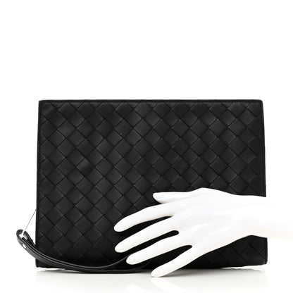Bottega Veneta Nappa Intrecciato Wristlet Zip Wallet Black 2 of 6