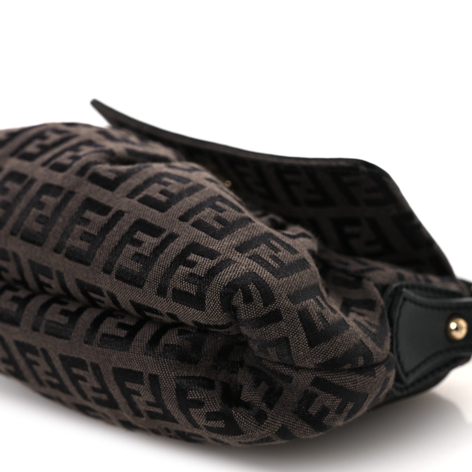 Fendi Zucchino Mini Chef Shoulder Bag Tobacco Moro Black 10 of 12