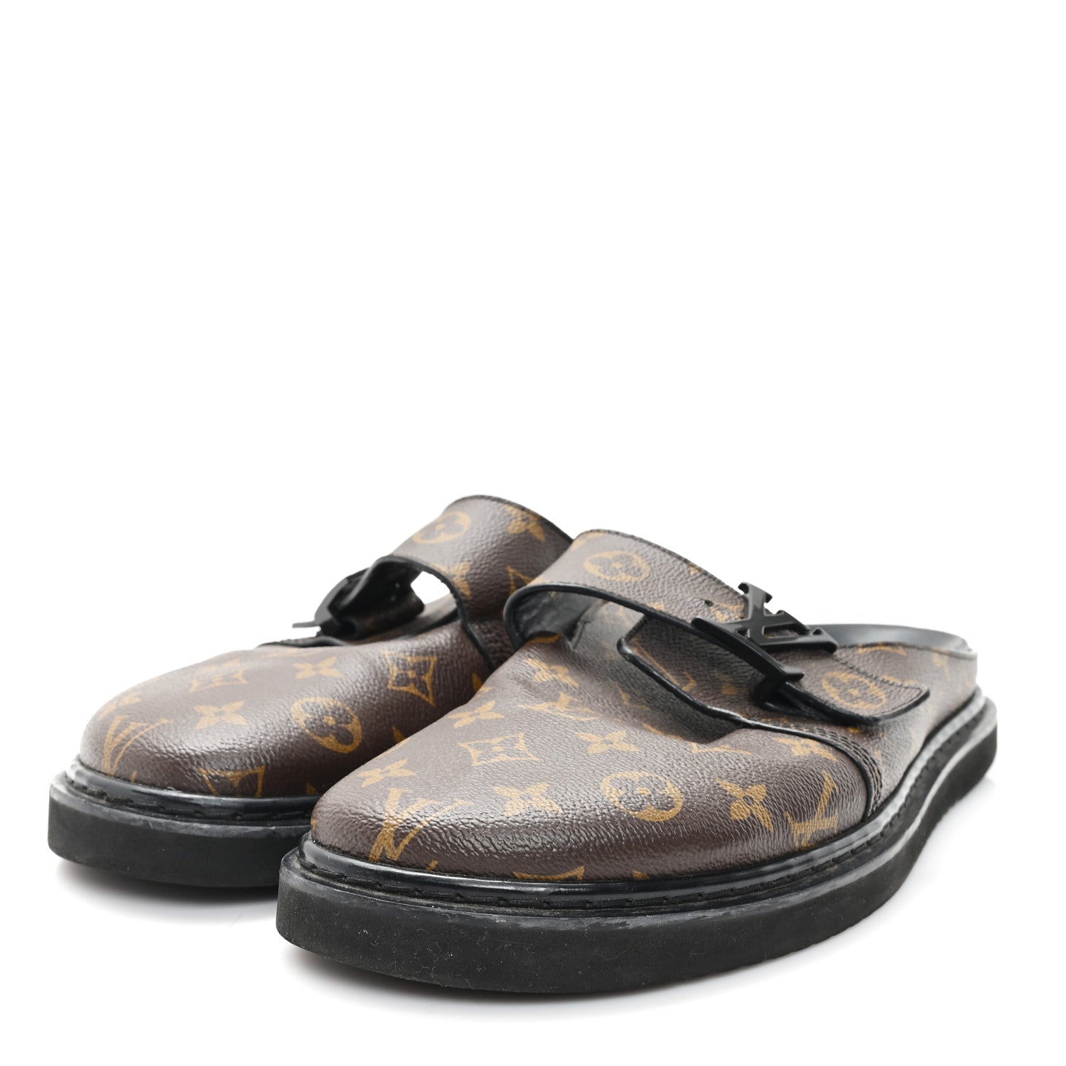 Louis Vuitton Patent Monogram Mens Cosy Flat Comfort Clog Mules 9 Brown 4 of 11
