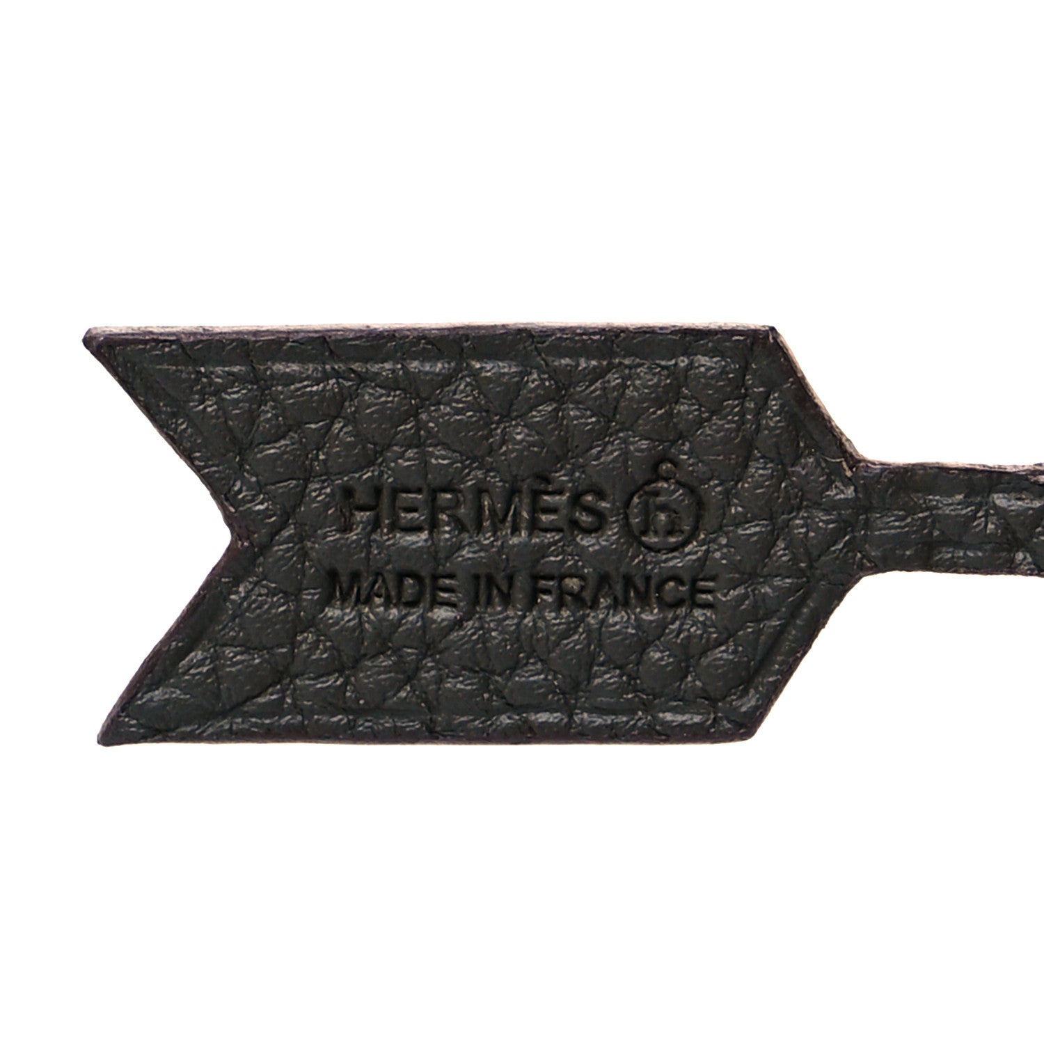 Hermes Togo Epsom Petit H Heart Arrow Bag Charm Chocolate Etoupe 3 of 5