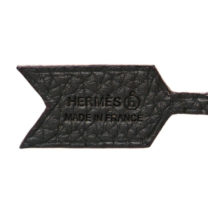 Hermes Togo Epsom Petit H Heart Arrow Bag Charm Chocolate Etoupe 3 of 5