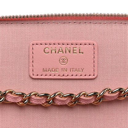 Chanel Caviar Quilted Small Vanity Case With Chain Pink 6 of 10