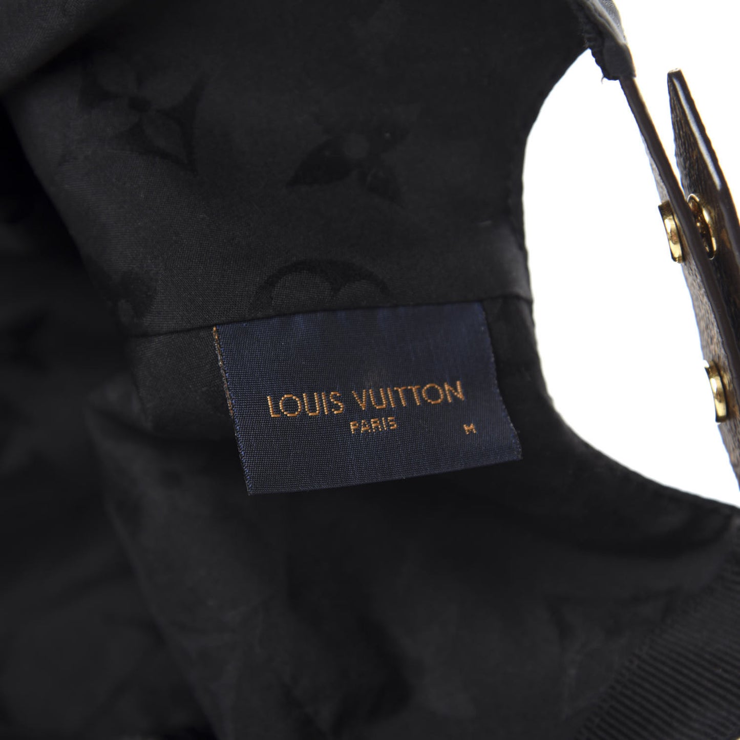 Polyester Silk Monogram LV Get Ready Cap M Black