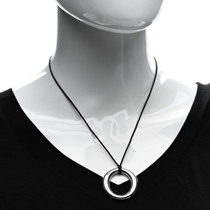 Tiffany Sterling Silver Elsa Peretti Sevillana Circle Cord Necklace 2 of 4