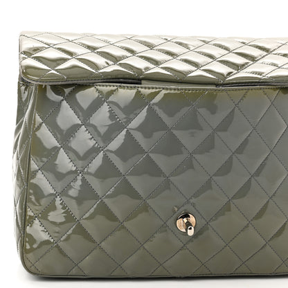 Chanel Patent Quilted Jumbo Single Flap Grey 15 of 15