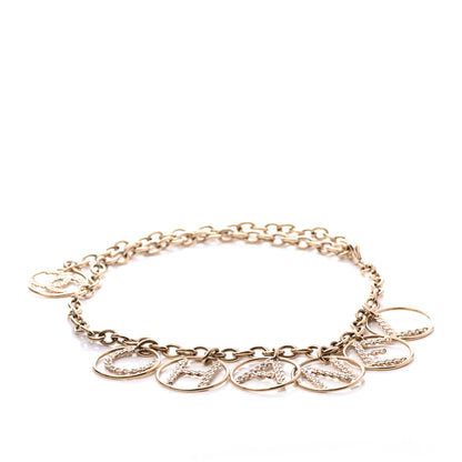 Chanel Metal Strass Crystal Chain Logo Belt Gold 1 of 4