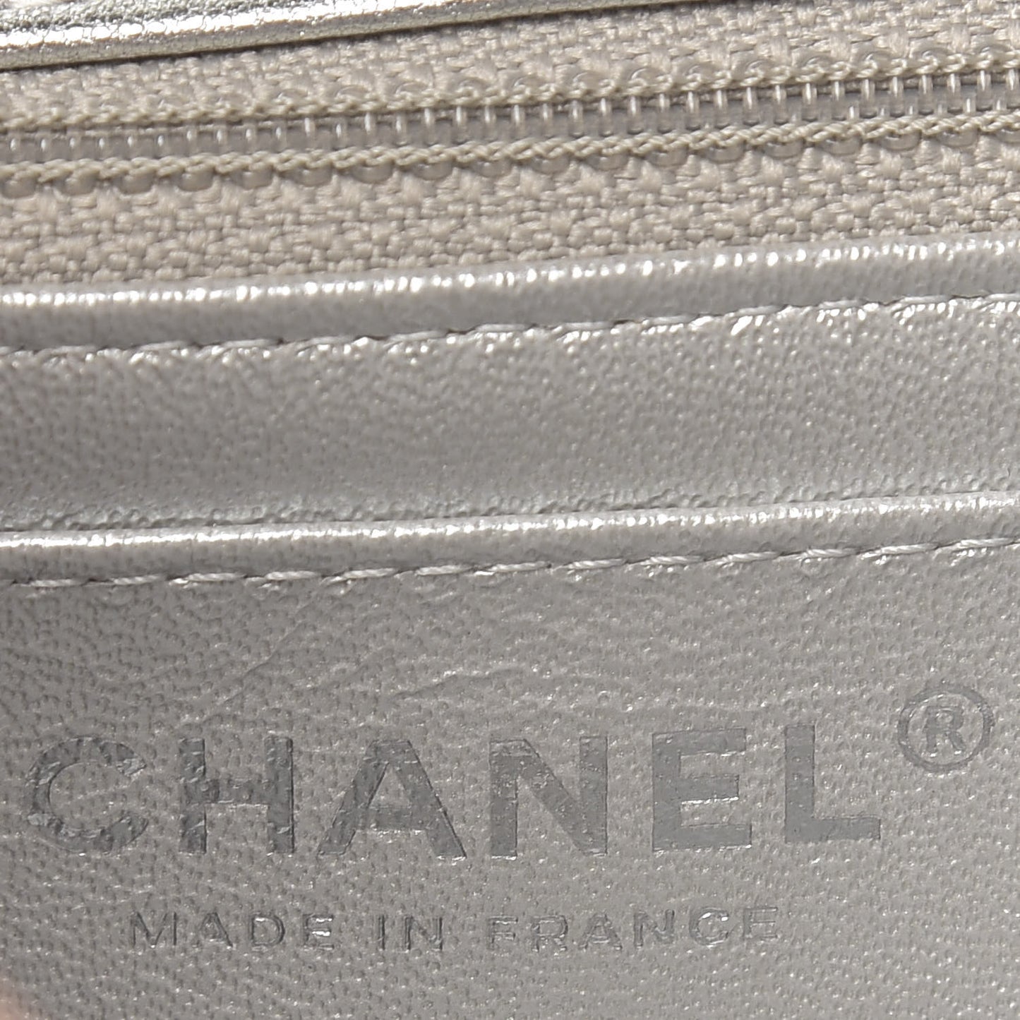 Metallic Lambskin Quilted Mini Rectangular Flap Silver